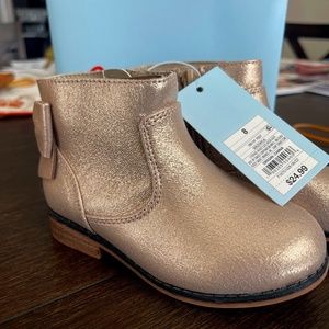 Cat & Jack Gold/Ayla Toddler Girls Zipper Booties Size 8